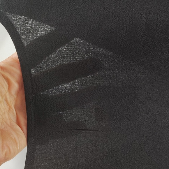 Love J Black Wrap Blouse With Button Detail Size Large Puff Short Sleeve - Picture 8 of 10